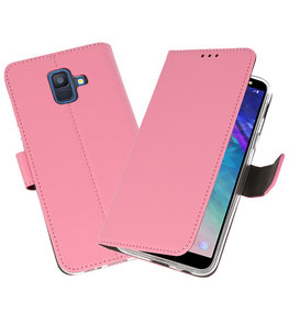 Roze Bookstyle Wallet Cases Hoesje voor Samsung Galaxy A6 (2018) Roze Bookstyle Wallet Cases Hoesje voor Samsung Galaxy A6 (2018)