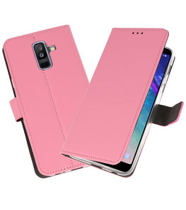Roze Bookstyle Wallet Cases Hoesje voor Samsung Galaxy A6 Plus (2018)