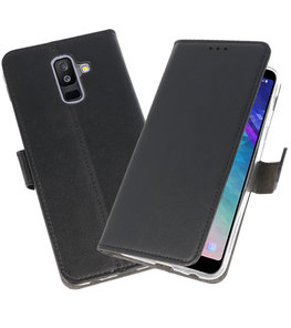 Zwart Bookstyle Wallet Cases Hoesje voor Samsung Galaxy A6 Plus (2018)