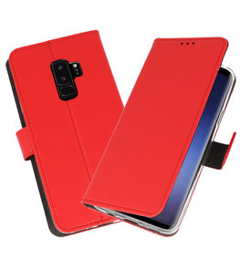 Rood Wallet Cases Hoesje voor Samsung Galaxy S9 Plus