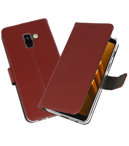 Bruin Wallet Cases Hoesje voor Samsung Galaxy A8 2018 Bruin Wallet Cases Hoesje voor Samsung Galaxy A8 2018