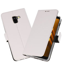 Wit Wallet Cases Hoesje voor Samsung Galaxy A8 2018 Wit Wallet Cases Hoesje voor Samsung Galaxy A8 2018