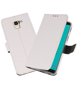Wit Wallet Cases Hoesje voor Samsung Galaxy J6 2018