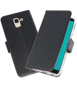 Zwart Wallet Cases Hoesje voor Samsung Galaxy J6 2018