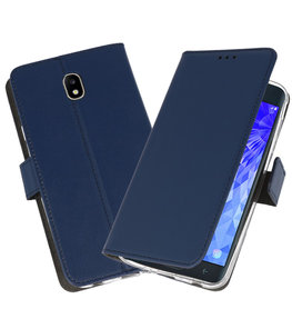 Navy Wallet Cases Hoesje voor Samsung Galaxy J7 2018