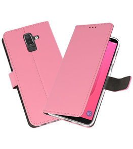 Roze Wallet Cases Hoesje voor Samsung Galaxy J8 Roze Wallet Cases Hoesje voor Samsung Galaxy J8