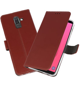 Bruin Wallet Cases Hoesje voor Samsung Galaxy J8 Bruin Wallet Cases Hoesje voor Samsung Galaxy J8