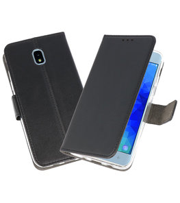 Zwart Wallet Cases Hoesje voor Samsung Galaxy J3 2018 Zwart Wallet Cases Hoesje voor Samsung Galaxy J3 2018