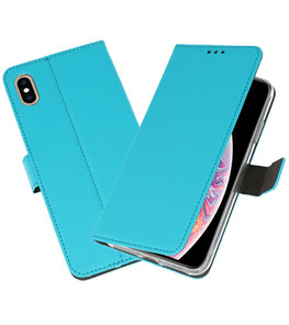 Blauw Wallet Cases Hoesje voor iPhone XS Max Blauw Wallet Cases Hoesje voor iPhone XS Max