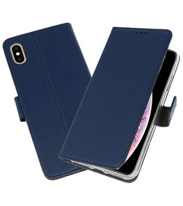Navy Wallet Cases Hoesje voor iPhone XS Max Navy Wallet Cases Hoesje voor iPhone XS Max