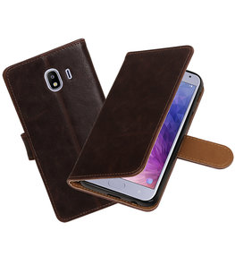 Hoesje voor Samsung Galaxy J4 Pull-Up Booktype Mocca