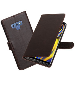 Hoesje voor Galaxy Note 9 Pull-Up Booktype Mocca Hoesje voor Galaxy Note 9 Pull-Up Booktype Mocca