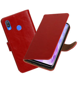 Hoesje voor Huawei Nova 3 Pull-Up Booktype Rood Hoesje voor Huawei Nova 3 Pull-Up Booktype Rood