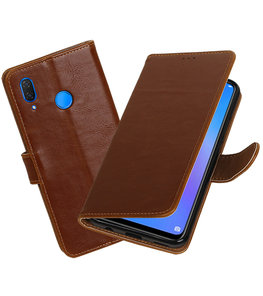 Hoesje voor Huawei P Smart Plus Pull-Up Booktype Bruin