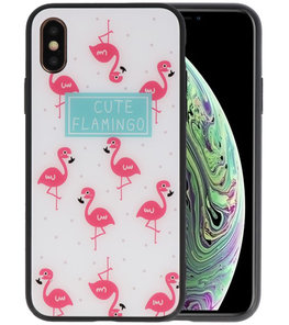 Print Hardcase voor iPhone XS Cute Flamingo's Print Hardcase voor iPhone XS Cute Flamingo's