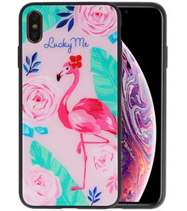 Print Hardcase voor iPhone XS Max Lucky Me Flamingo Print Hardcase voor iPhone XS Max Lucky Me Flamingo
