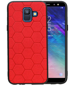 Hexagon Hard Case voor Samsung Galaxy A6 2018 Rood Hexagon Hard Case voor Samsung Galaxy A6 2018 Rood