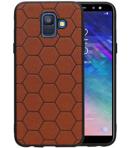Hexagon Hard Case voor Samsung Galaxy A6 2018 Bruin Hexagon Hard Case voor Samsung Galaxy A6 2018 Bruin