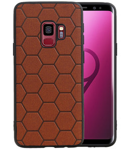 Hexagon Hard Case voor Samsung Galaxy S9 Bruin