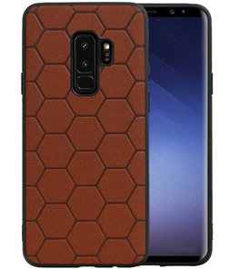 Hexagon Hard Case voor Samsung Galaxy S9 Plus Bruin
