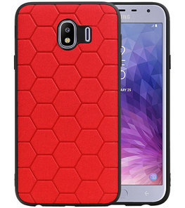 Hexagon Hard Case voor Samsung Galaxy J4 Rood