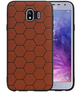 Hexagon Hard Case voor Samsung Galaxy J4 Bruin