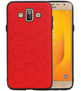 Hexagon Hard Case voor Samsung Galaxy J7 Duo J720F Rood