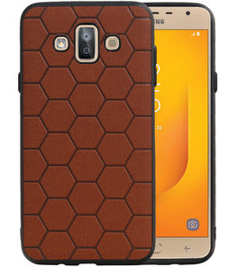 Hexagon Hard Case voor Samsung Galaxy J7 Duo J720F Bruin