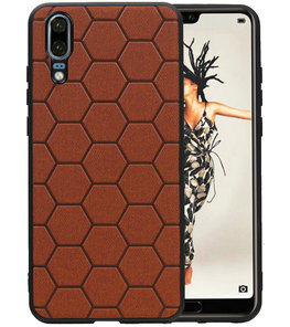 Hexagon Hard Case voor Huawei P20 Bruin