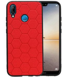 Hexagon Hard Case voor Huawei P20 Lite Rood