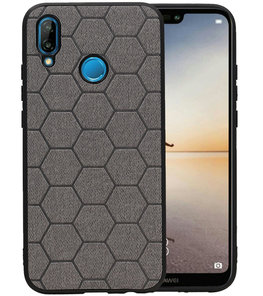 Hexagon Hard Case voor Huawei P20 Lite Grijs