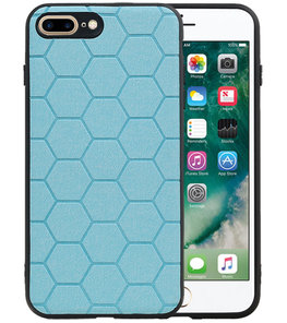 Hexagon Hard Case voor iPhone 8 Plus / iPhone 7 Plus Blauw