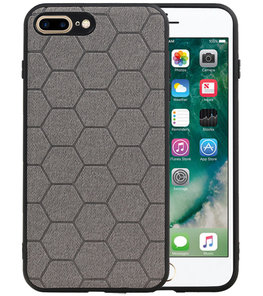 Hexagon Hard Case voor iPhone 8 Plus / iPhone 7 Plus Grijs