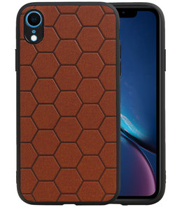 Hexagon Hard Case voor iPhone XR Bruin
