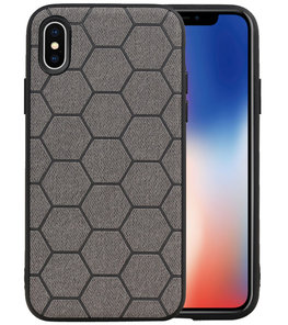 Hexagon Hard Case voor iPhone X / iPhone XS Grijs Hexagon Hard Case voor iPhone X / iPhone XS Grijs