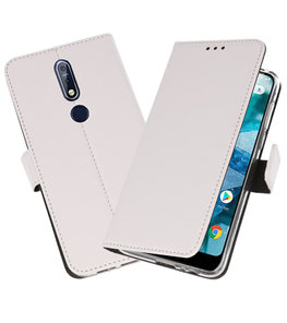 Wallet Cases Hoesje voor Nokia 7.1 Wit