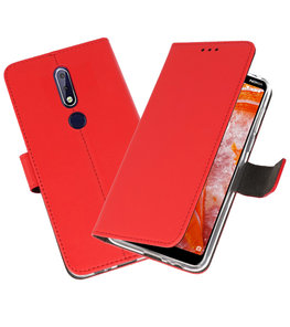 Wallet Cases Hoesje voor Nokia 3.1 Plus Rood