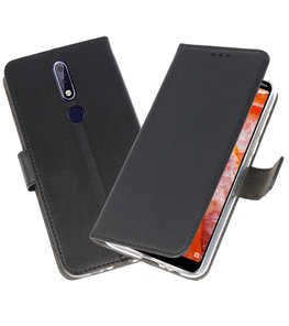 Wallet Cases Hoesje voor Nokia 3.1 Plus Zwart