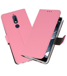 Wallet Cases Hoesje voor Nokia 5.1 Roze Wallet Cases Hoesje voor Nokia 5.1 Roze