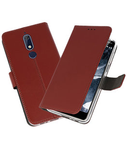 Wallet Cases Hoesje voor Nokia 5.1 Bruin Wallet Cases Hoesje voor Nokia 5.1 Bruin