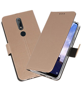 Wallet Cases Hoesje voor Nokia X6 6.1 Plus Goud