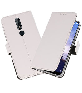 Wallet Cases Hoesje voor Nokia X6 6.1 Plus Wit