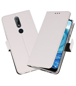 Wallet Cases Hoesje voor Nokia X5 5.1 Plus Wit Wallet Cases Hoesje voor Nokia X5 5.1 Plus Wit
