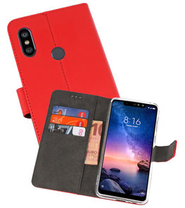 Wallet Cases Hoesje voor XiaoMi Redmi Note 6 Pro Rood Wallet Cases Hoesje voor XiaoMi Redmi Note 6 Pro Rood