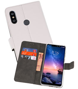 Wallet Cases Hoesje voor XiaoMi Redmi Note 6 Pro Wit Wallet Cases Hoesje voor XiaoMi Redmi Note 6 Pro Wit