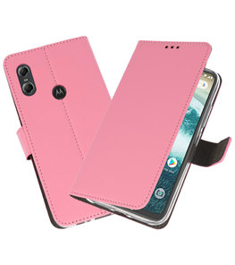 Wallet Cases Hoesje voor Moto One Roze Wallet Cases Hoesje voor Moto One Roze