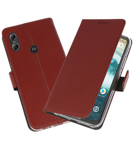 Wallet Cases Hoesje voor Moto One Bruin Wallet Cases Hoesje voor Moto One Bruin