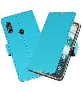 Wallet Cases Hoesje voor Moto One Blauw Wallet Cases Hoesje voor Moto One Blauw