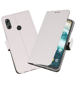Wallet Cases Hoesje voor Moto One Wit Wallet Cases Hoesje voor Moto One Wit