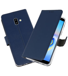 Wallet Cases Hoesje voor Galaxy J6 Plus Navy